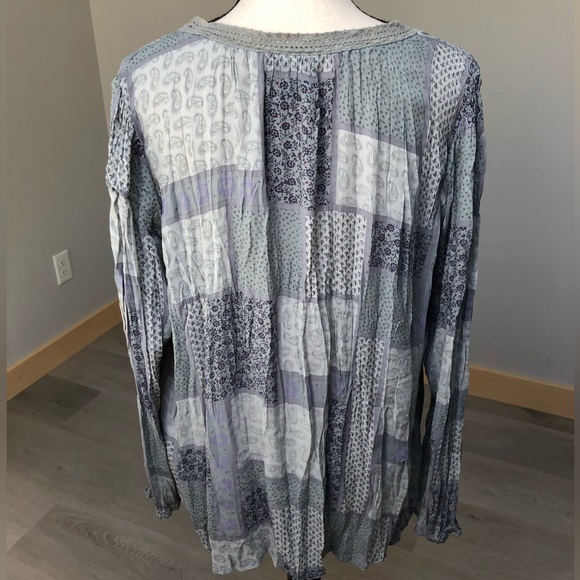 Vintage Venezia Jeans Patchwork Boho Hippie Top 14/16 - Picture 5 of 6